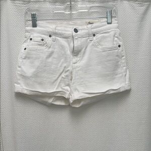 Cosmic Blue Love White Jean Shorts Raw Hem size 25 not see thru!!!